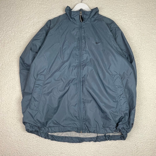 Nike Blue Zip Up Waist Cinch Windbreaker Jacket