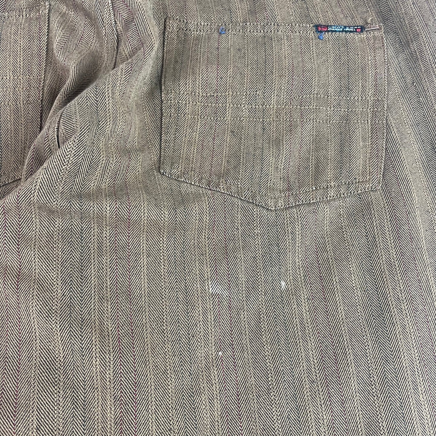 Vintage Point Zero Ultra Baggy Brown Herringbone Pants
