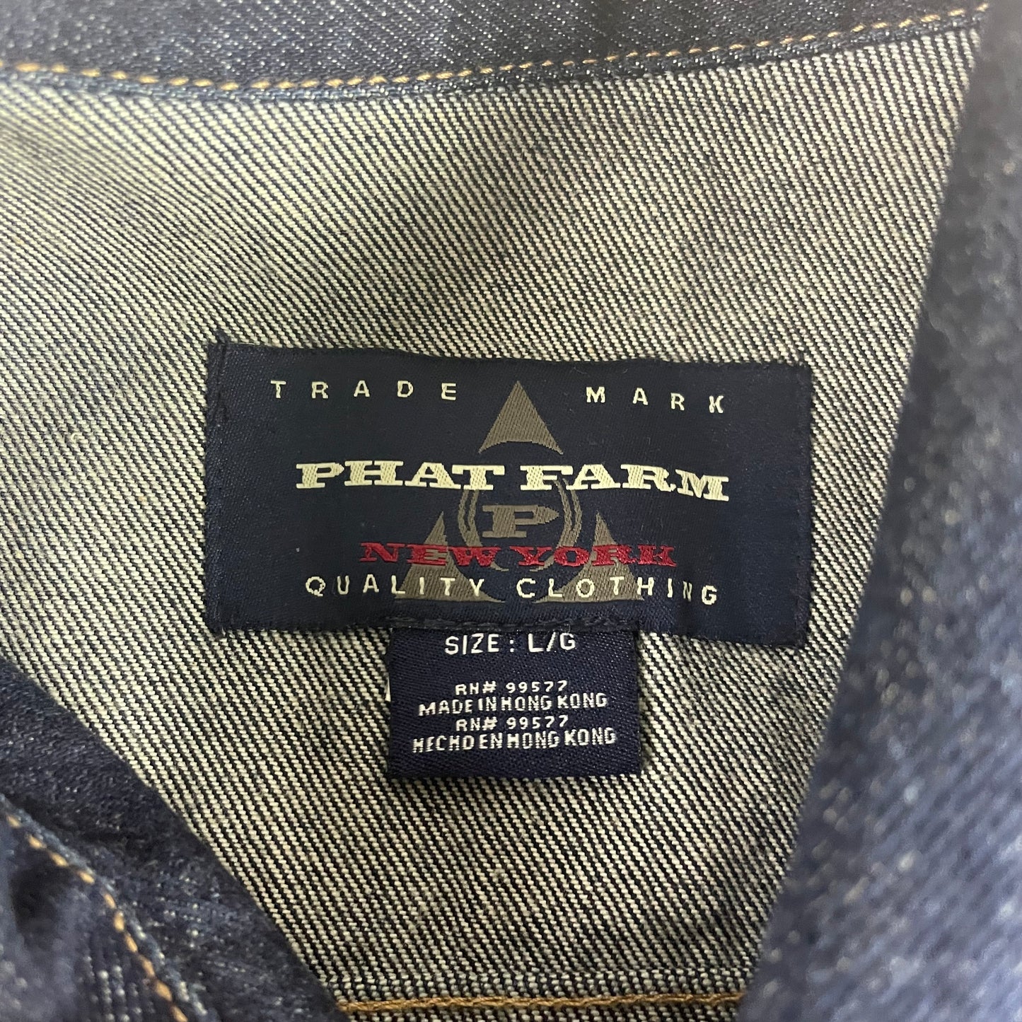 Y2K Phat Farm Dark Wash Denim Trucker Jacket