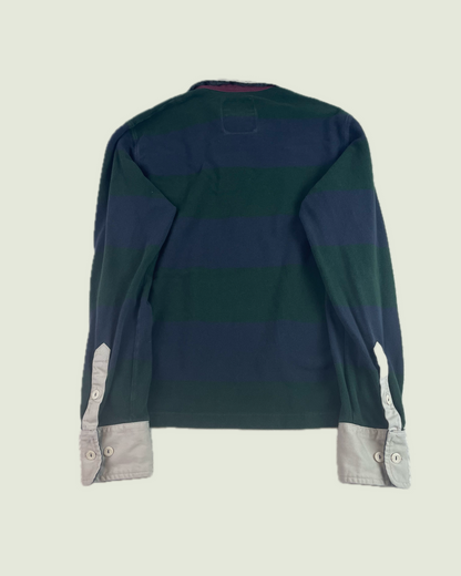 Vintage Gant Green Navy Stripe Rugby Polo