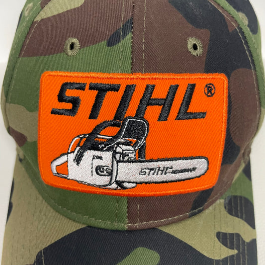 Stihl Camo Chainsaw Patch Cotton Baseball Hat OS