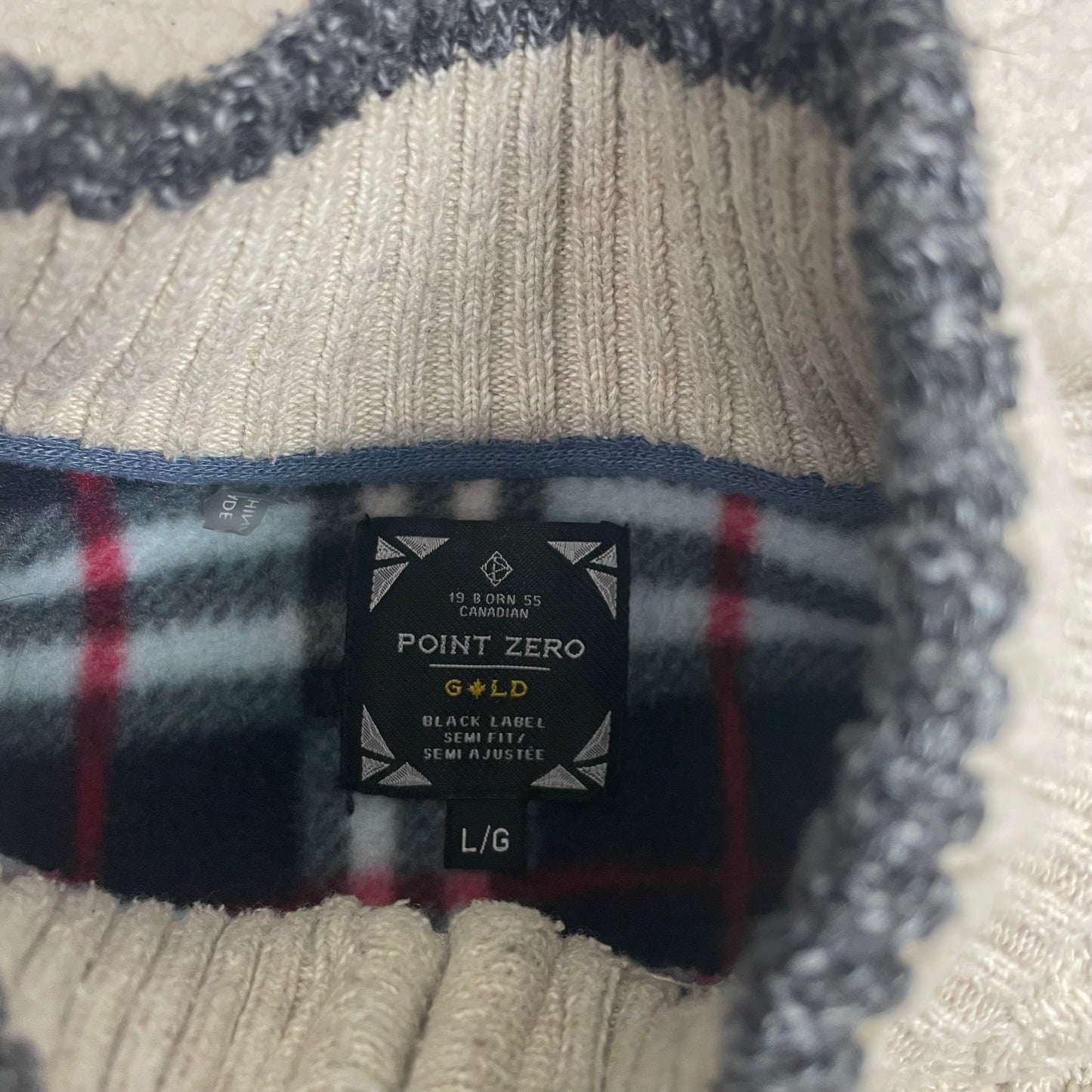 Point Zero Black Label Cable Knit 1/4 Zip Up Sweater