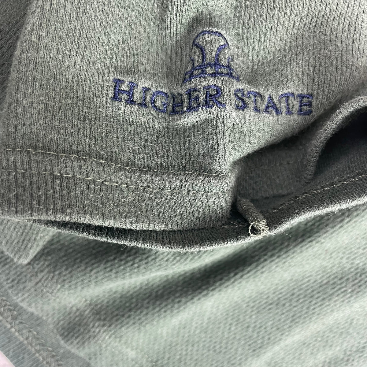 Vintage Higher State Green Striped V-Neck Sweatshirt XL Preppy Bloke