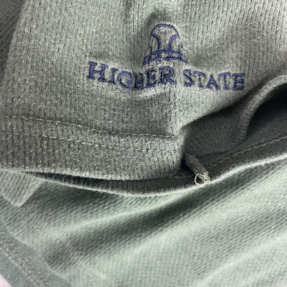 Vintage Higher State Green Striped V-Neck Sweatshirt XL Preppy Bloke