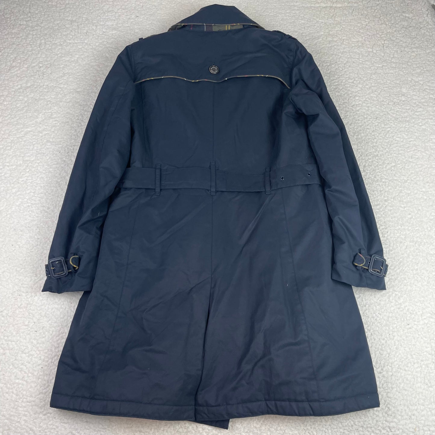 Barbour Navy Blue Waterproof Double Breasted Trench Coat