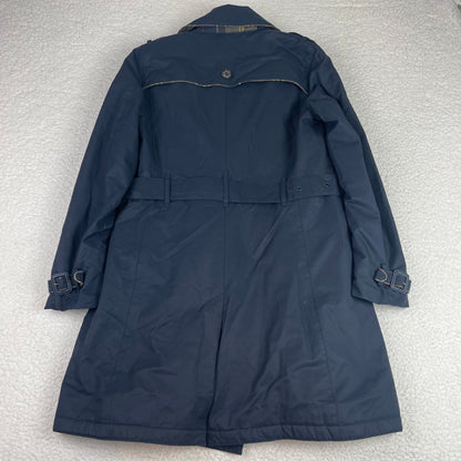 Barbour Navy Blue Waterproof Double Breasted Trench Coat