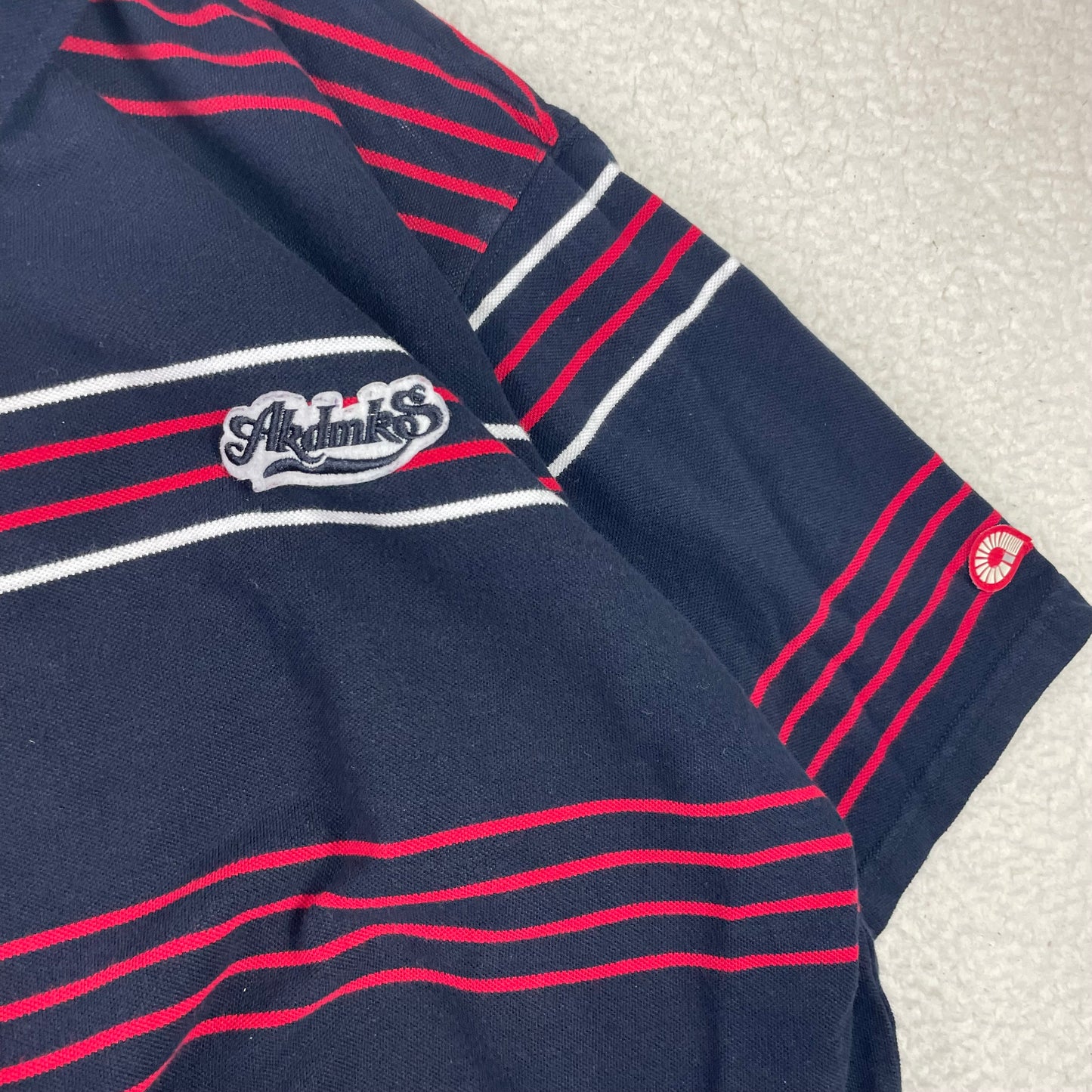 Vintage Akademiks Y2K Hip Hop Striped Red Blue Polo