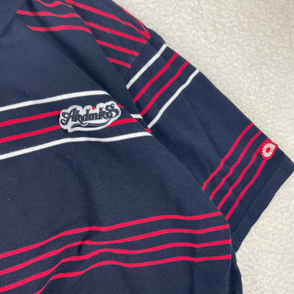Vintage Akademiks Y2K Hip Hop Striped Red Blue Polo