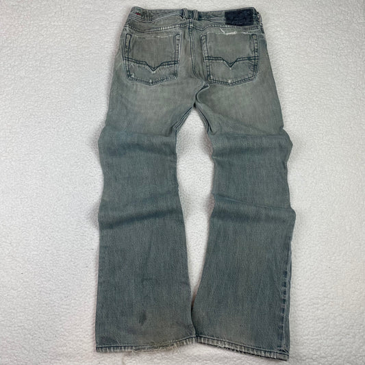 Vintage Diesel Zathan Distressed Light Wash Bootcut Jeans