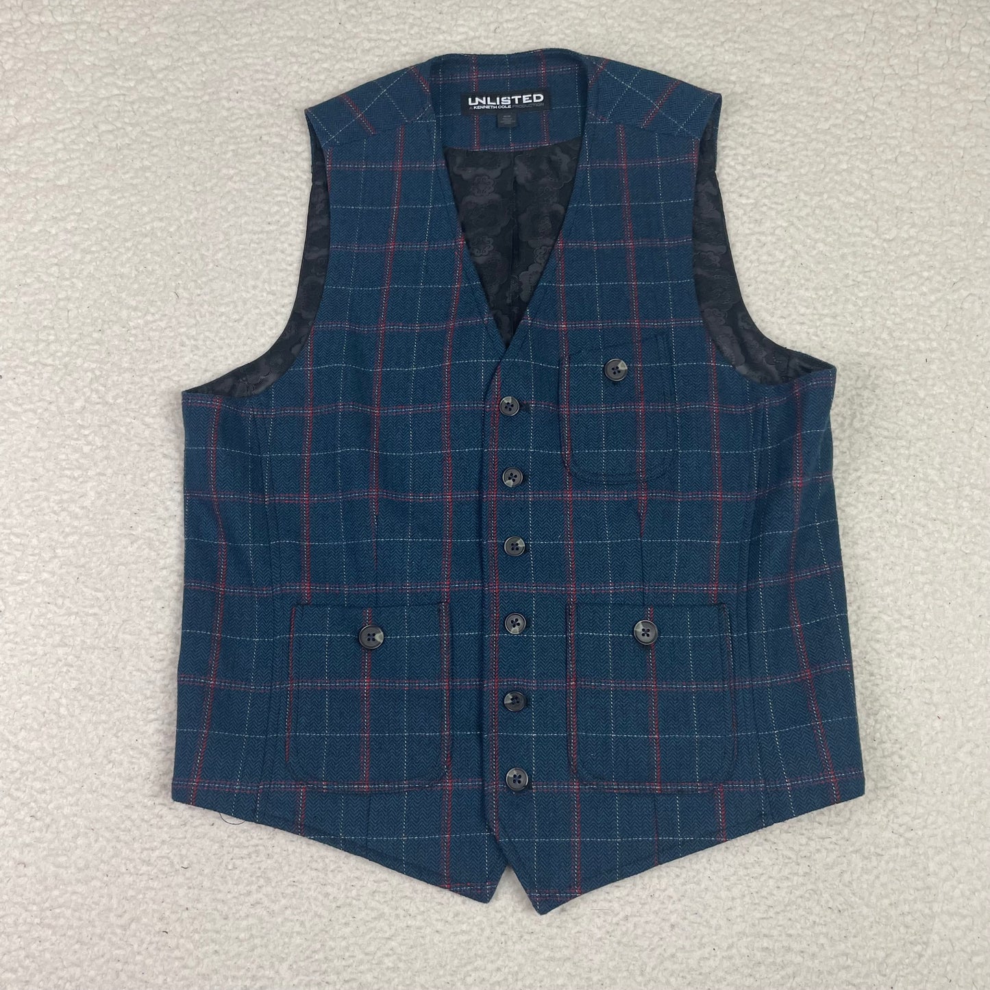 Vintage Wool Three Pocket Button Up Vest