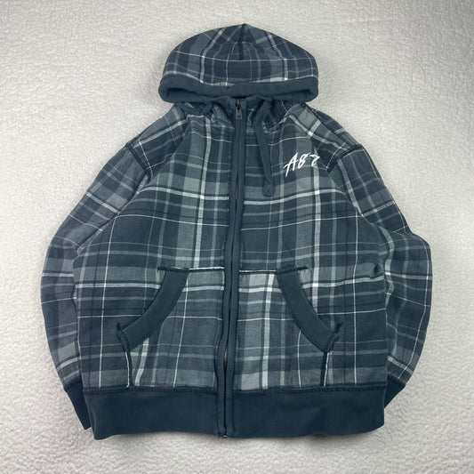Vintage Aeropostale Y2K Fleece Lined Plaid Zip Up Hoodie