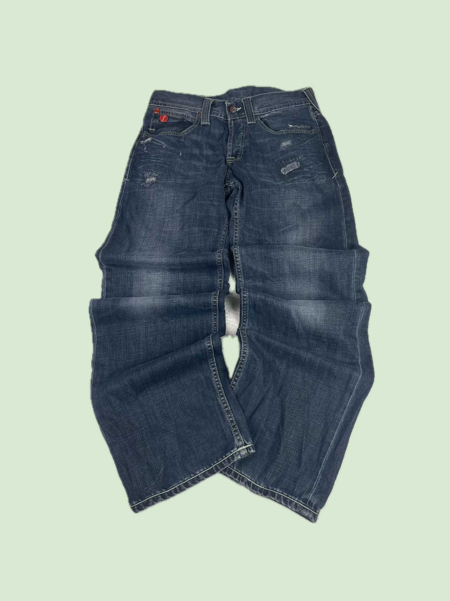 Evisu x Puma Dark Wash Seagull Logo Denim Jeans