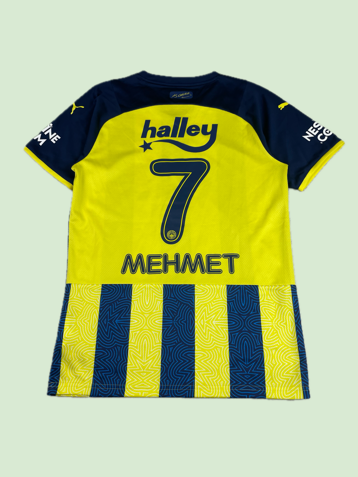 Puma Fenerbahçe Mehmet 7 Soccer Jersey Yellow Navy Striped