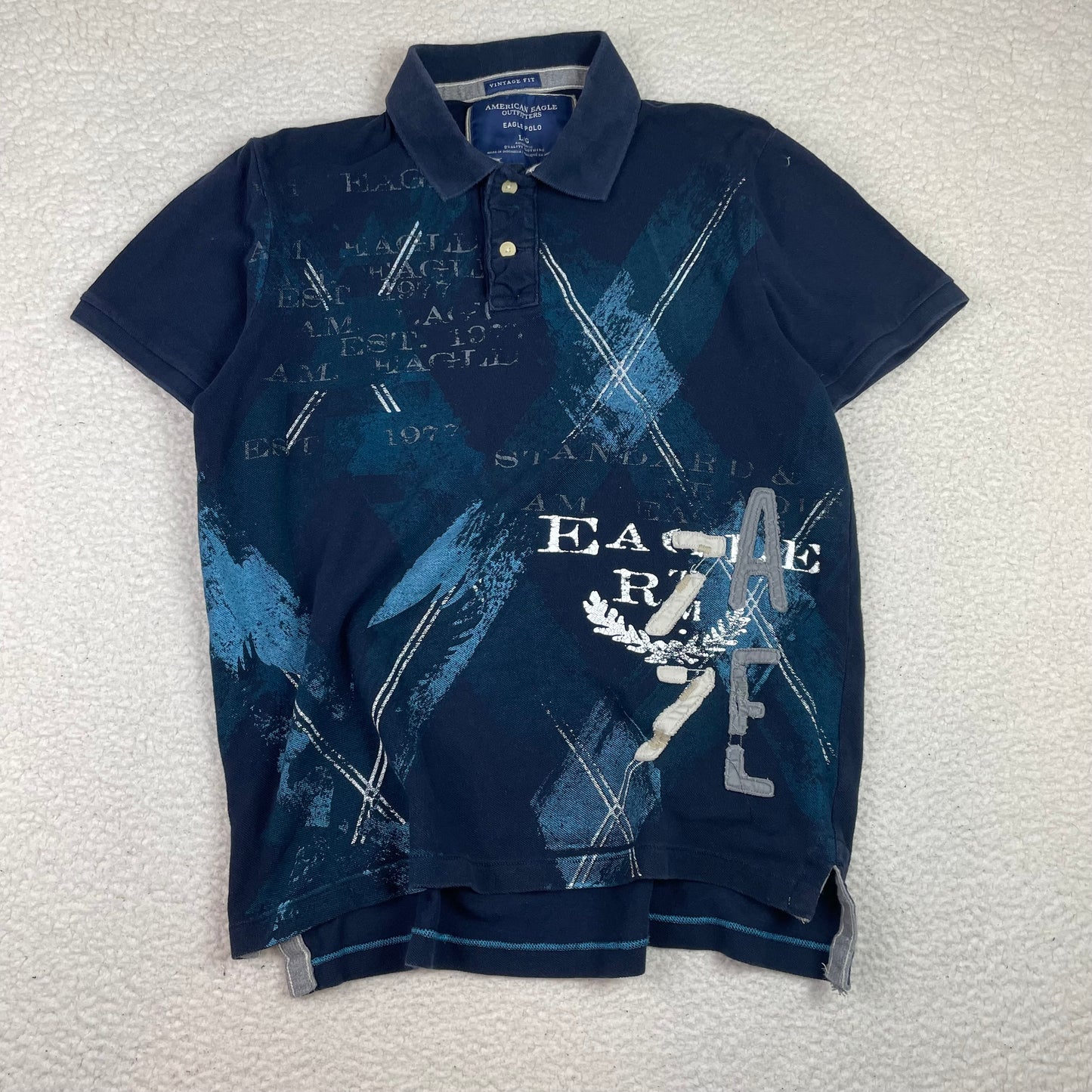 Vintage American Eagle Y2K Argyle Pattenr Polo