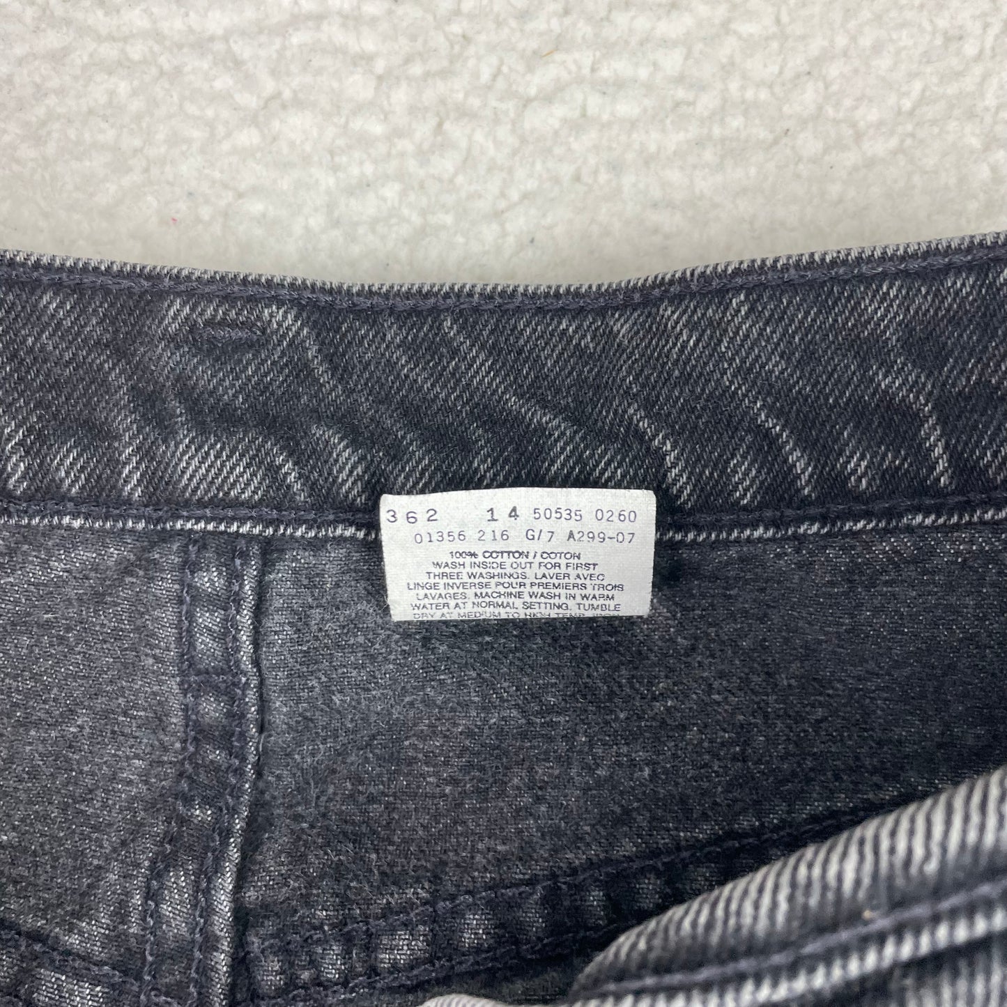 Vintage Levis 535 Euro Fit Gray Wash Barrel Drop Crotch Jeans