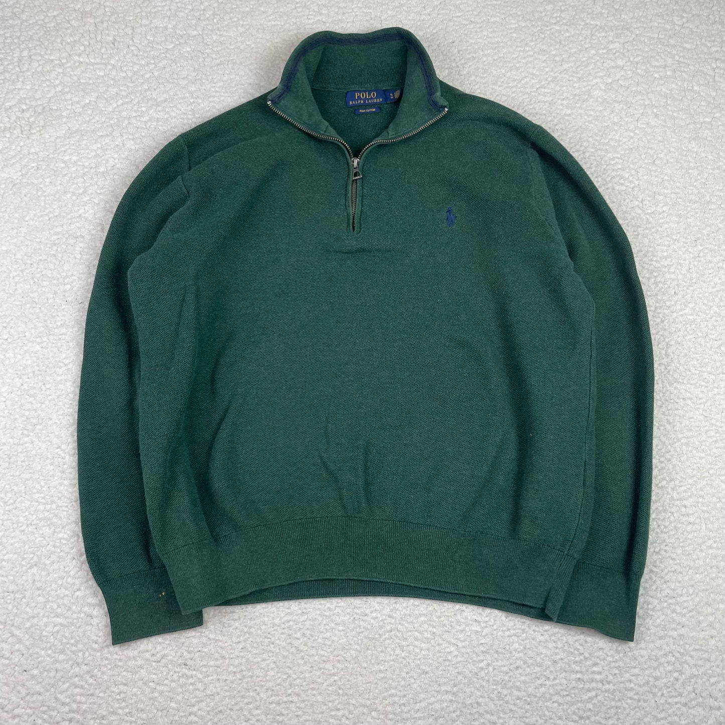 Vintage Polo Ralph Lauren 1/4 Zip Up Green Sweater