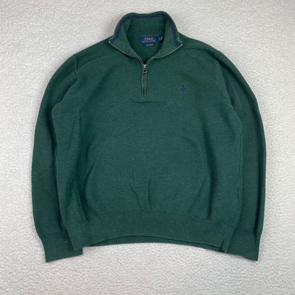 Vintage Polo Ralph Lauren 1/4 Zip Up Green Sweater