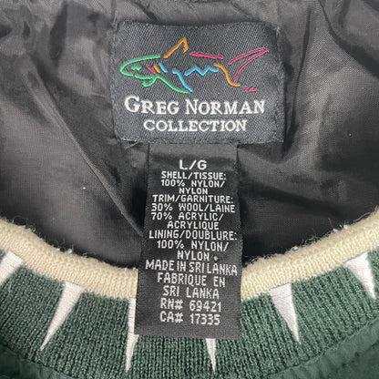 Greg Norman Green Shark Tooth Windbreaker Pullover Jacket