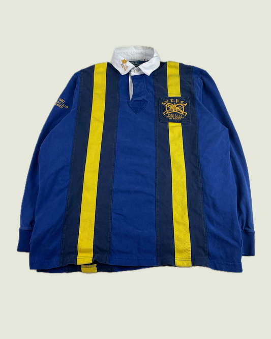 Polo Ralph Lauren Colour Block Blue Yellow Rugby Polo