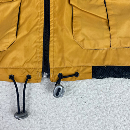Y2K TXT Yellow Nylon Utility Gorpcore Multi-Pocket Full Zip Vest M