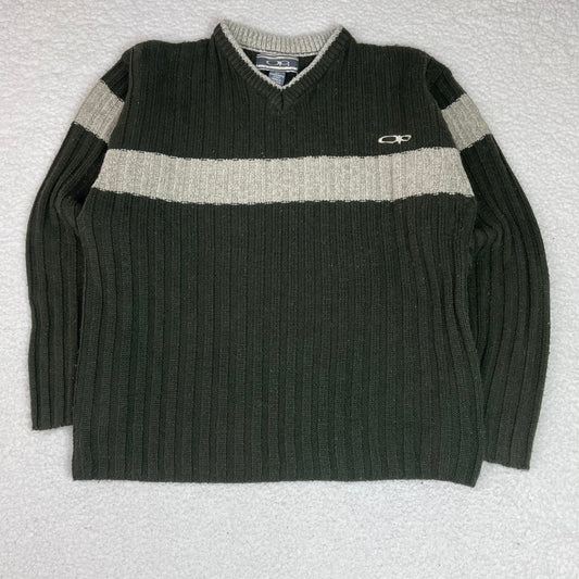 Y2K Ocean Pacific Ribbed Sage Green Sweater Varsity