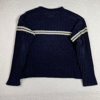 Vintage Oversized Brody Navy Blue Long Sleeve Sweater