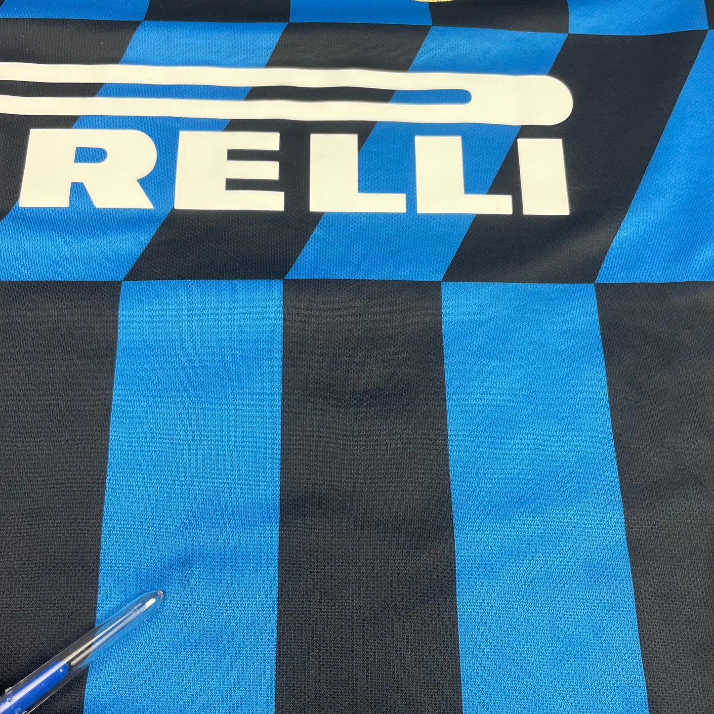 Nike Inter Milan Pirelli Home Soccer Jersey Blue Black Striped