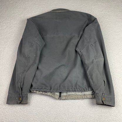 Vintage Columbia Grey Stonewashed Canvas Harrington Full Zip Jacket L