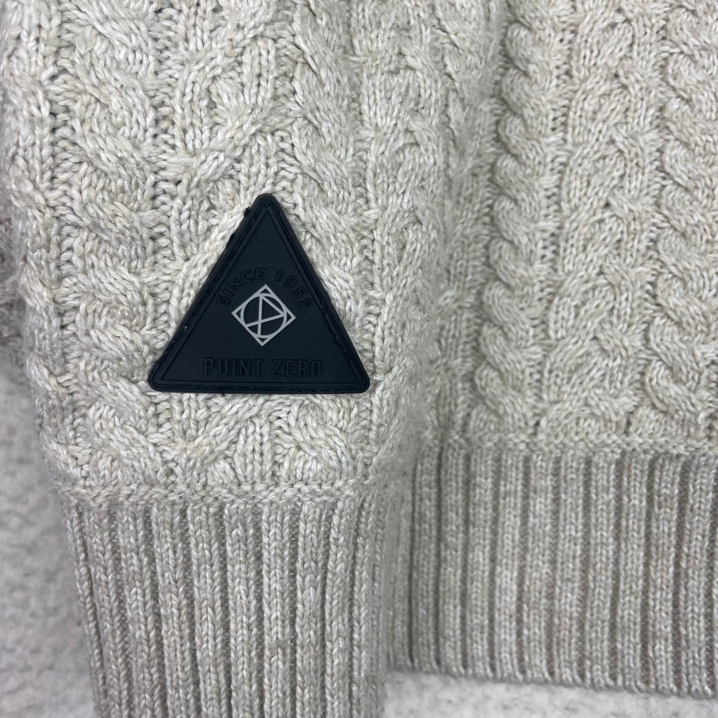 Point Zero Black Label Cable Knit 1/4 Zip Up Sweater