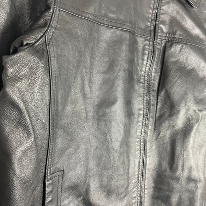 Vintage Leather Harrington Style Black Zip Up Jacket