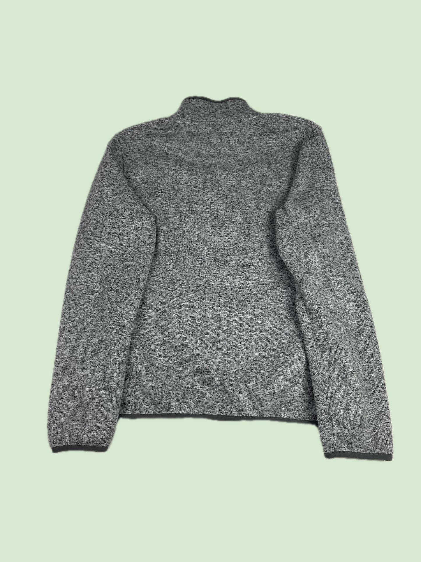 L.L.Bean Grey Heather 1/4 Snap Mock Neck Sweater Fleece
