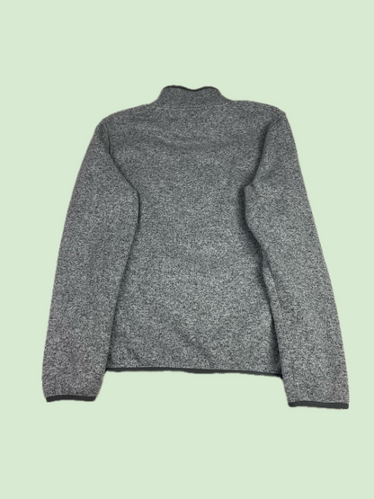 L.L.Bean Grey Heather 1/4 Snap Mock Neck Sweater Fleece