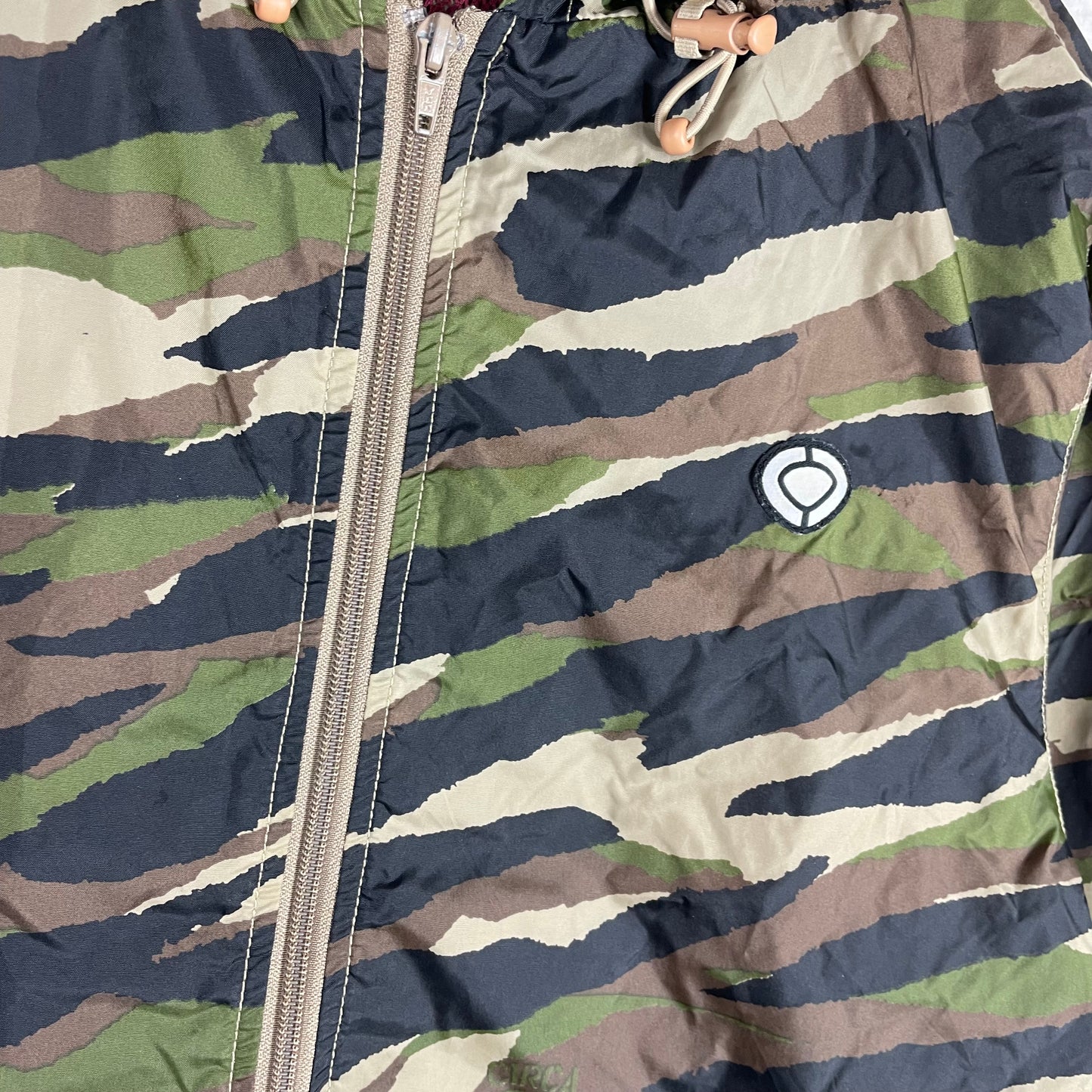 Retro Circa Zip Up Camo Military Green Windbreaker Jacket