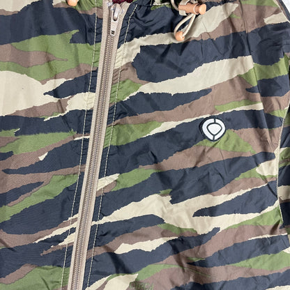 Retro Circa Zip Up Camo Military Green Windbreaker Jacket