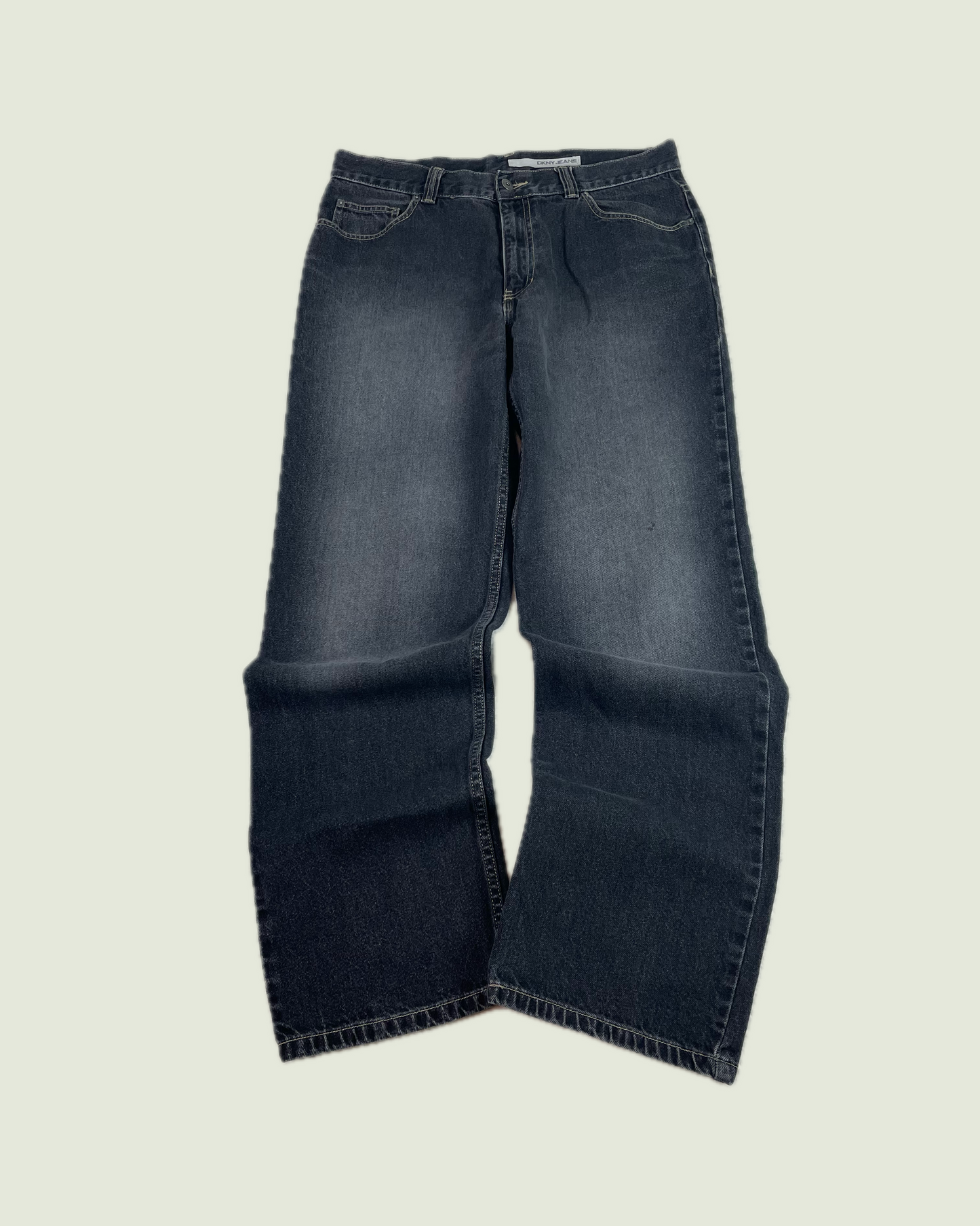 Y2K DKNY Light To Dark Gray Wash Baggy Jeans