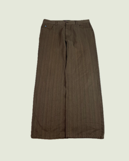Vintage Point Zero Ultra Baggy Brown Herringbone Pants
