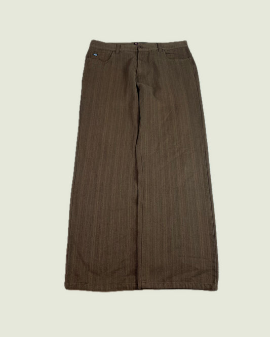 Vintage Point Zero Ultra Baggy Brown Herringbone Pants
