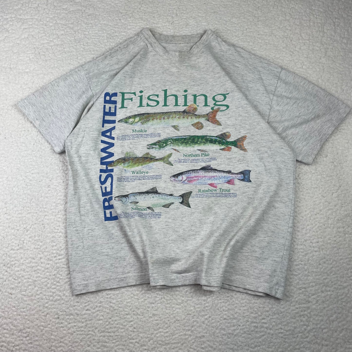 Vintage Single Stitch Freshwater Fishing Graphic Shirt