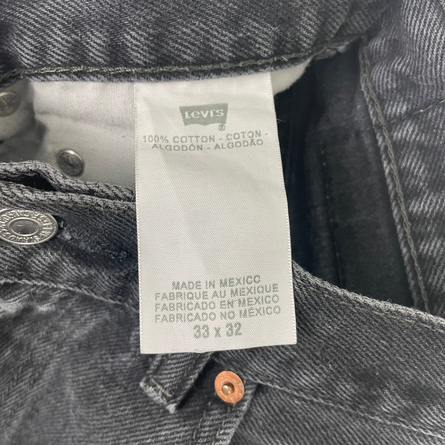 Levis 550 Relaxed Fit Stone Wash Fade Black Jeans