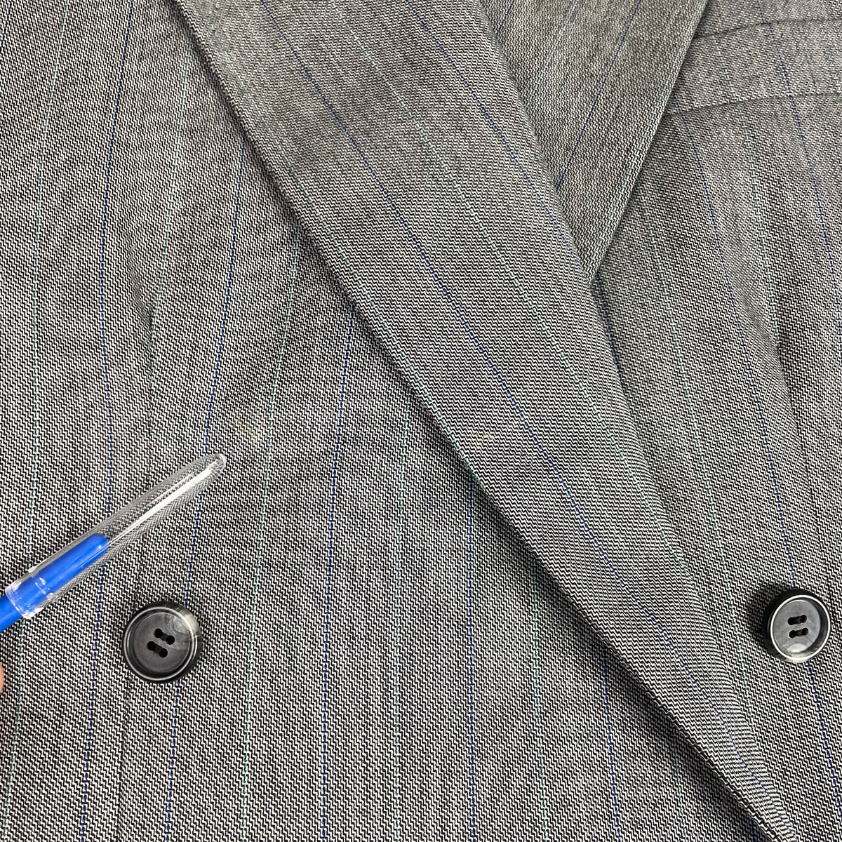 Vintage Givenchy Monsieur Grey Virgin Wool Double Breasted Blazer 42