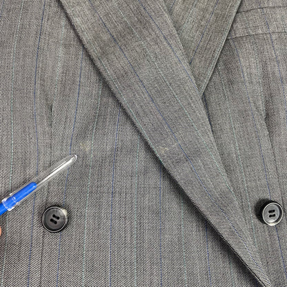 Vintage Givenchy Monsieur Grey Virgin Wool Double Breasted Blazer 42