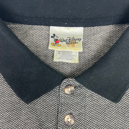Vintage Mickey Mouse Disney World Herringbone Polo