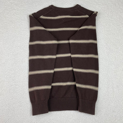 Y2K Tommy Hilfiger Brown Stripe Crew Neck Sweater