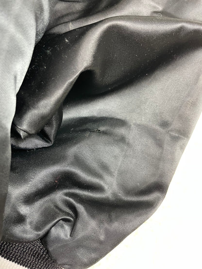 Vintage First Nations Haida Gwaii Black Satin Bomber Jacket