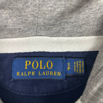 Polo Ralph Lauren Bleecker Hooded Rugby Shirt Navy Green Striped Sleeves Crest