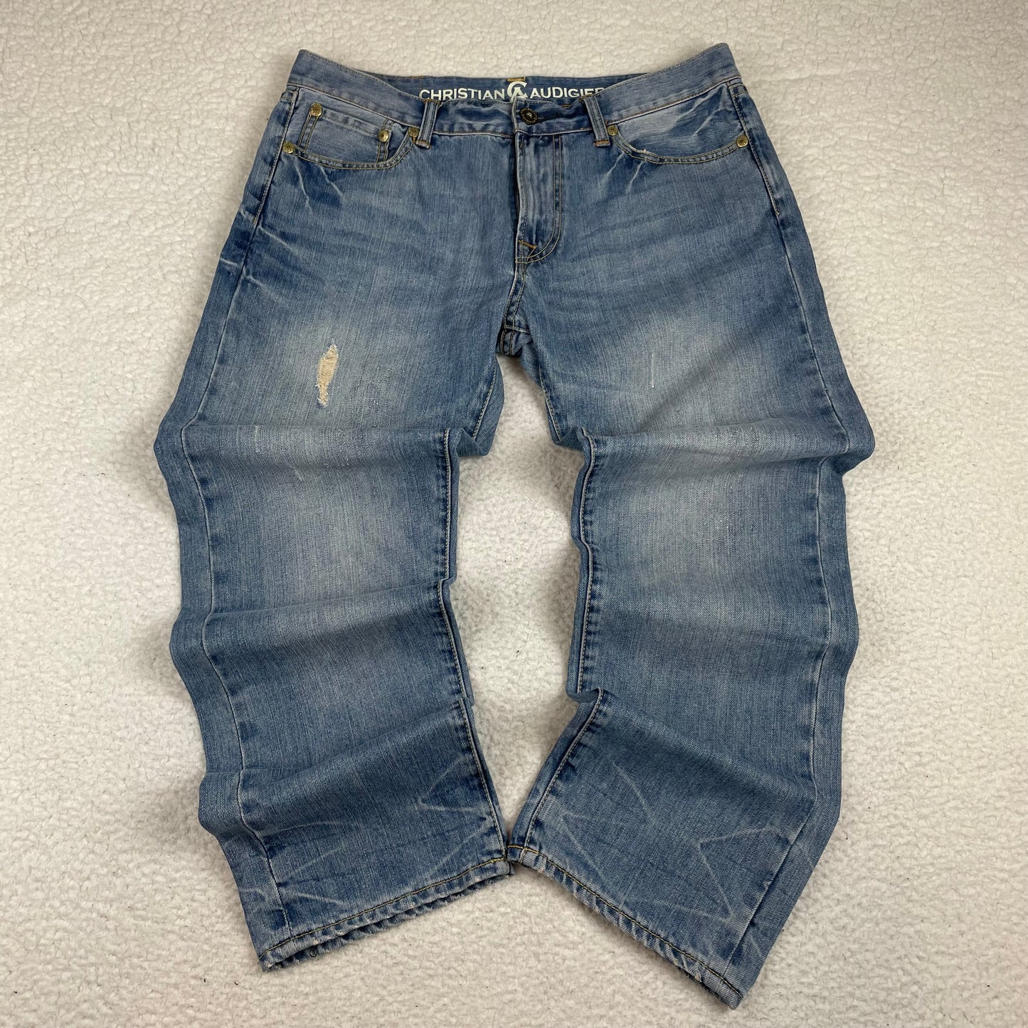 Vintage Christian Audigier Loose Fit Light Wash Jeans