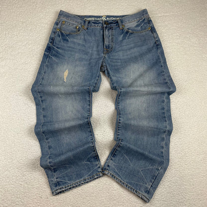 Vintage Christian Audigier Loose Fit Light Wash Jeans