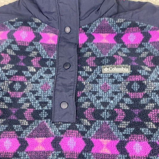 Columbia Purple Aztec Fleece 1/4 Snap Pullover Sweatshirt L