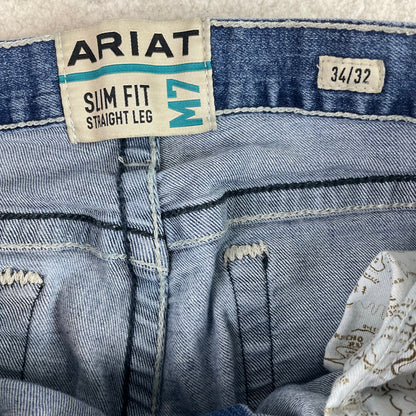 Ariat Slim Fit M7 Light Wash Whisker Bootcut Jeans