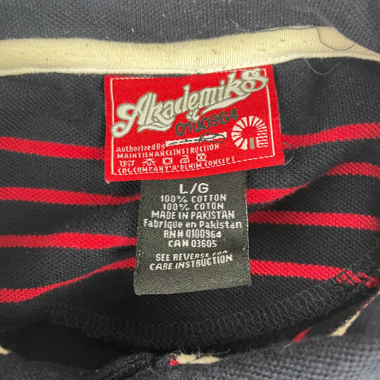 Vintage Akademiks Y2K Hip Hop Striped Red Blue Polo